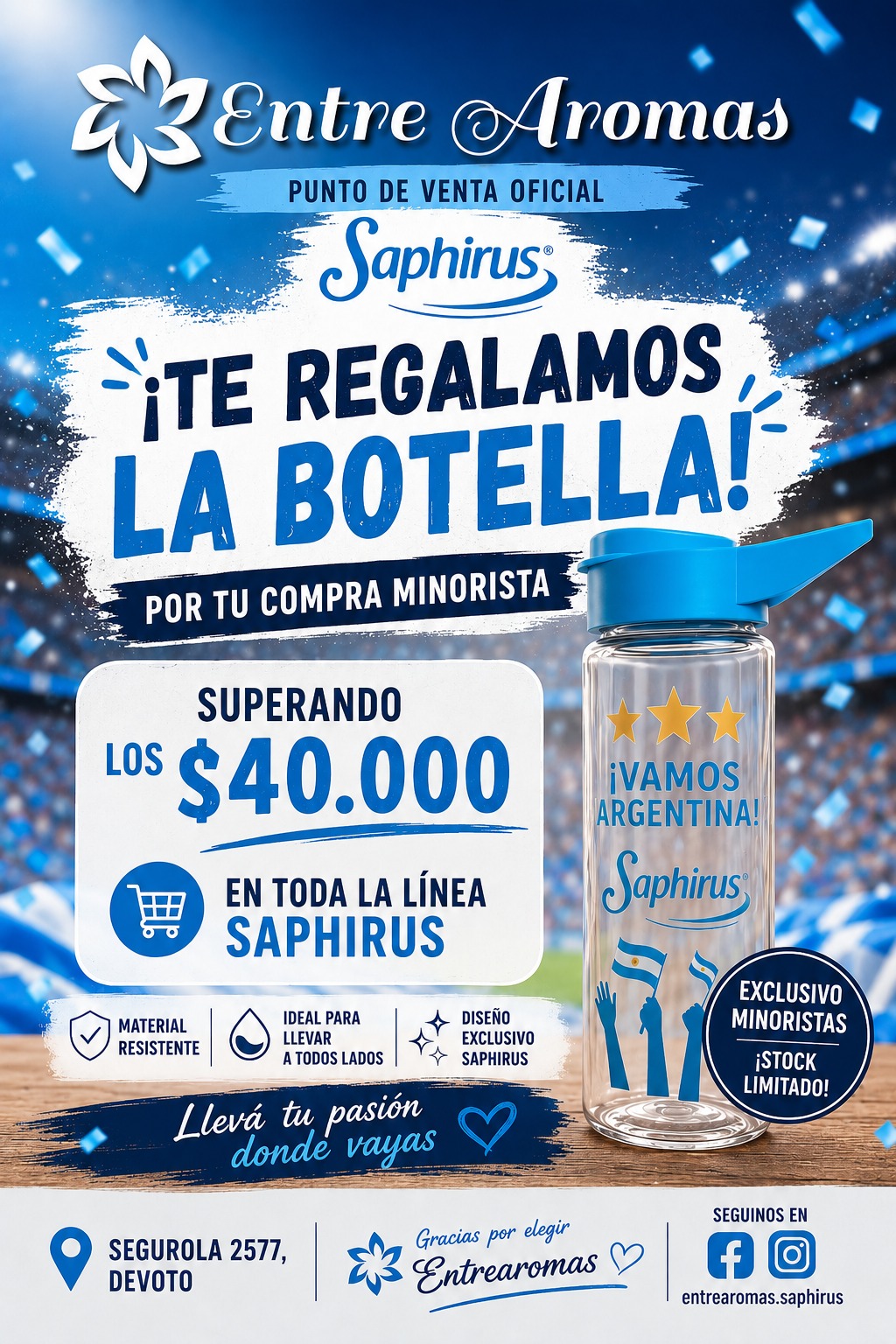 Saphirus Mundial. Saphiruneta. Medalla. Obelisco. Tribuna